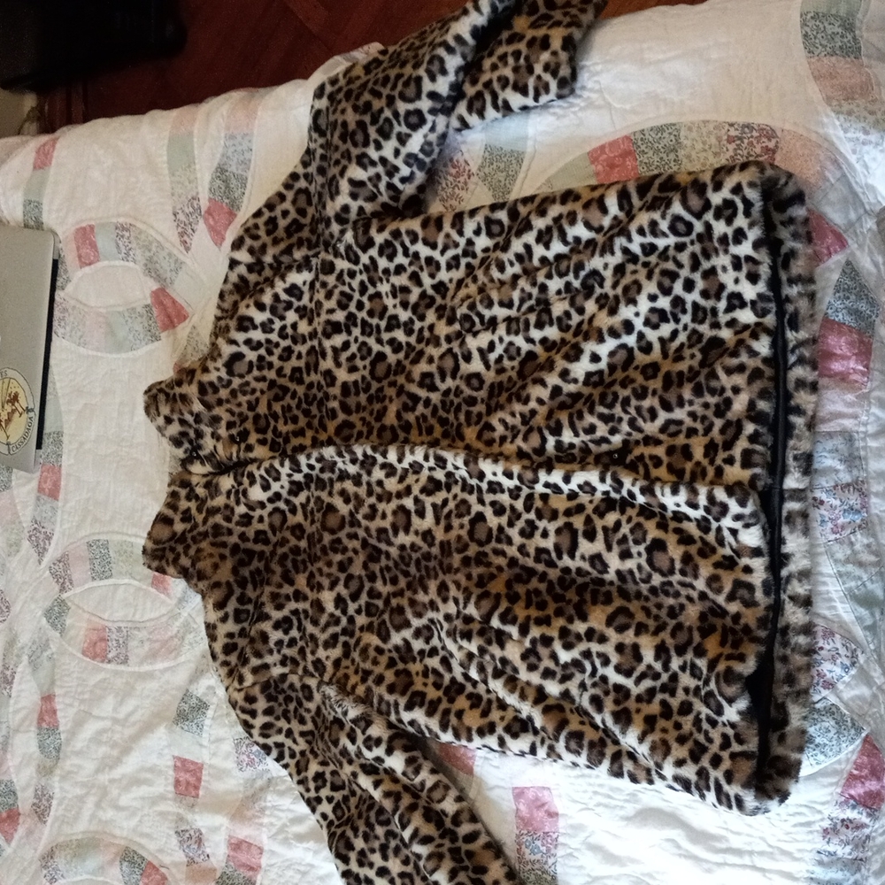 Gap Faux Fur Leopard Coat